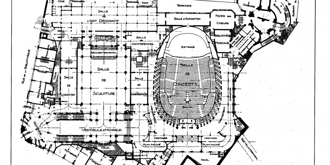 Plan du Palais des Beaux-Arts de Victor Horta