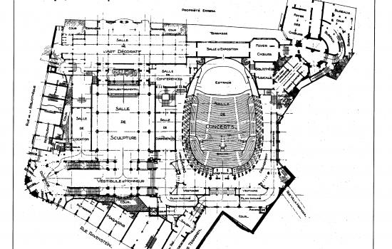 Plan du Palais des Beaux-Arts de Victor Horta