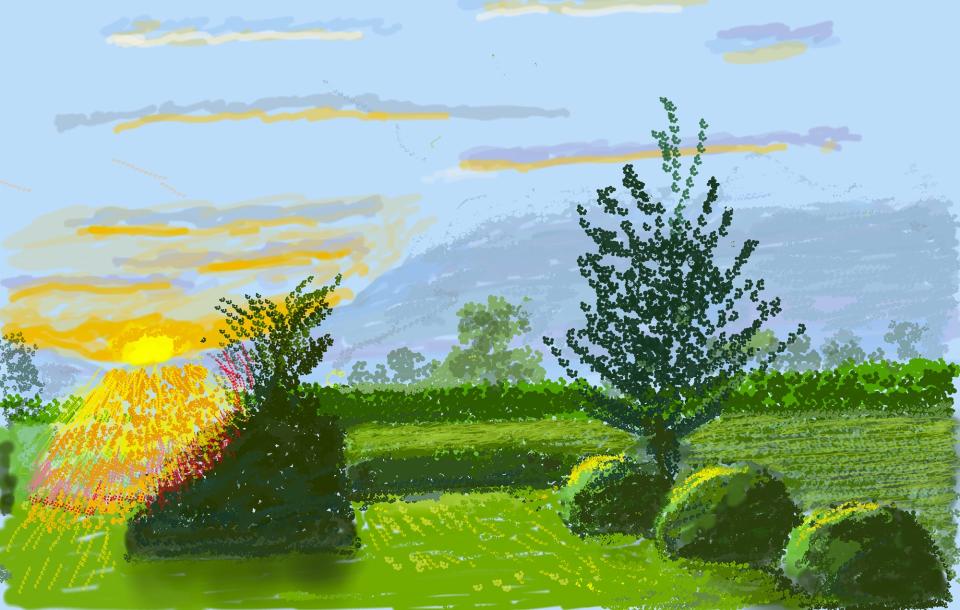 David Hockney, "No. 227", 22nd April 2020, iPad painting, © David Hockney