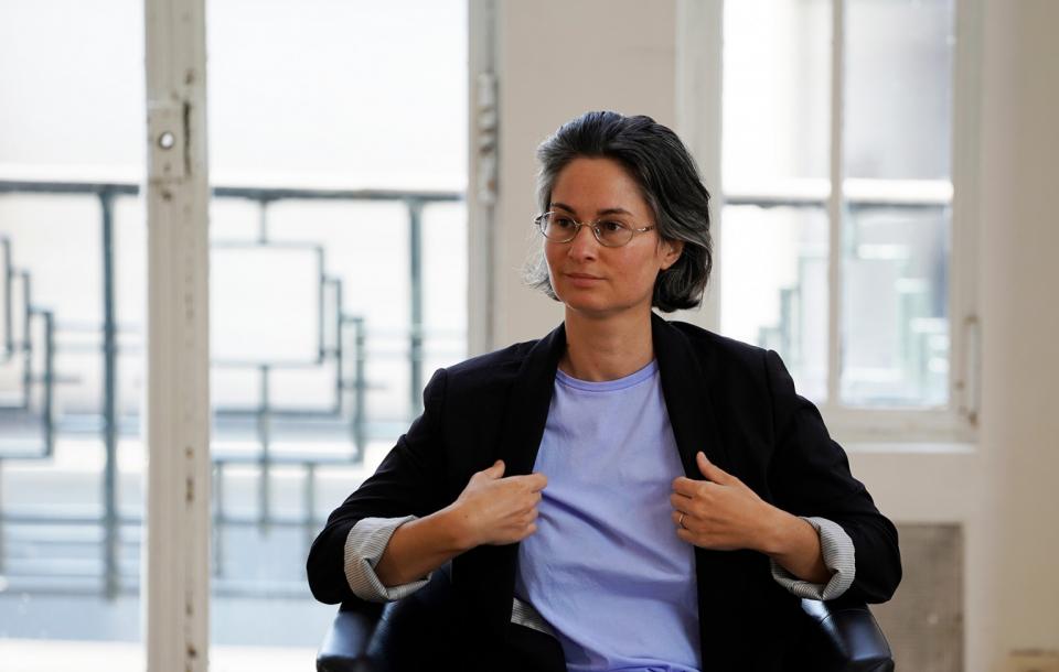 Artist Sandra Lorenzi during the conference ‘Genetic Biotech through the eyes of artists’ held at BOZAR, Centre for Fine Arts, Brussels in September 2020. ©BOZAR