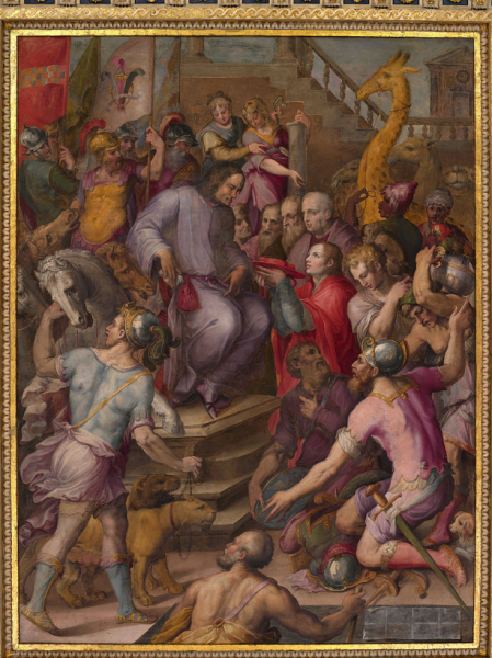 Lorenzo de Grote ontvangt het eerbetoon van de ambassadeurs door Giorgio Vasari en Marco da Faenza, 1556–58 © creative commons