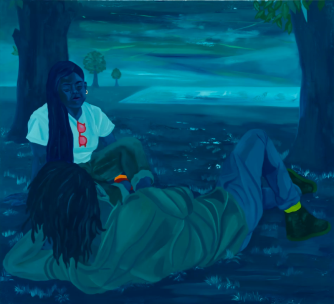 Dominic Chambers, Blue Park Lovers, 2020. Jorge M. Pérez Collection, Miami © Courtesy of the artist and Luce Gallery