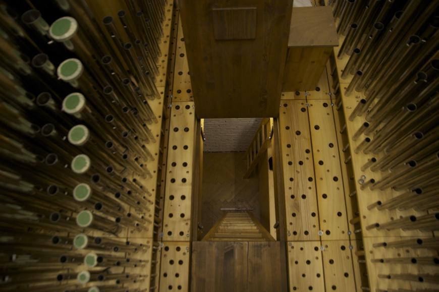 Tuyaux de l'orgue - vue interne