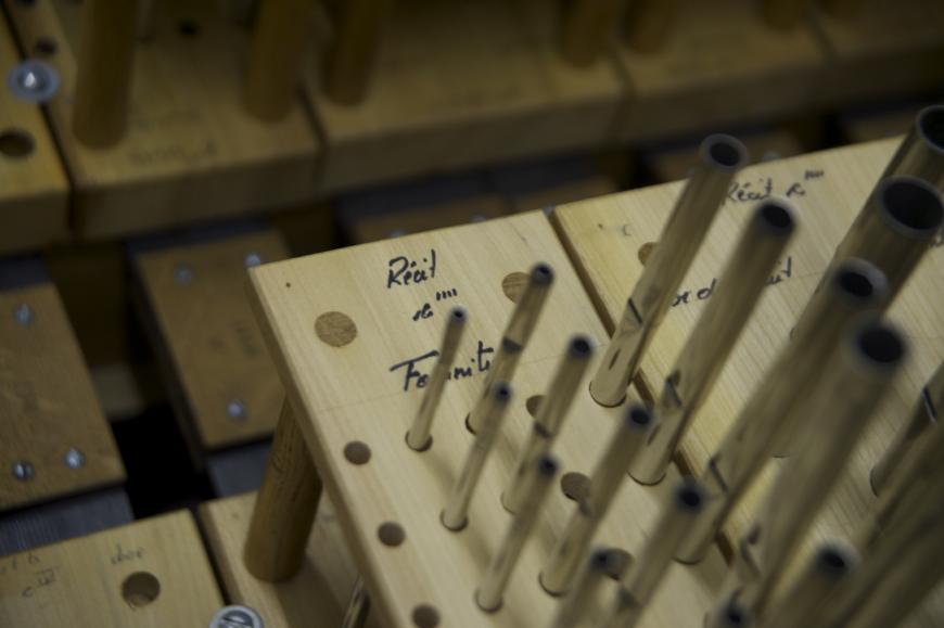 Petits tuyaux de l'orgue - vue interne