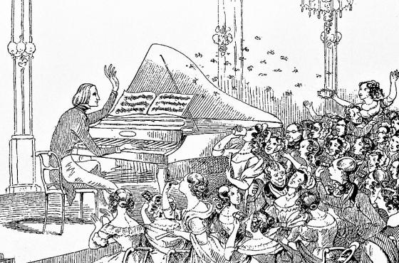 Franz Liszt at a concert in Berlin, 1842